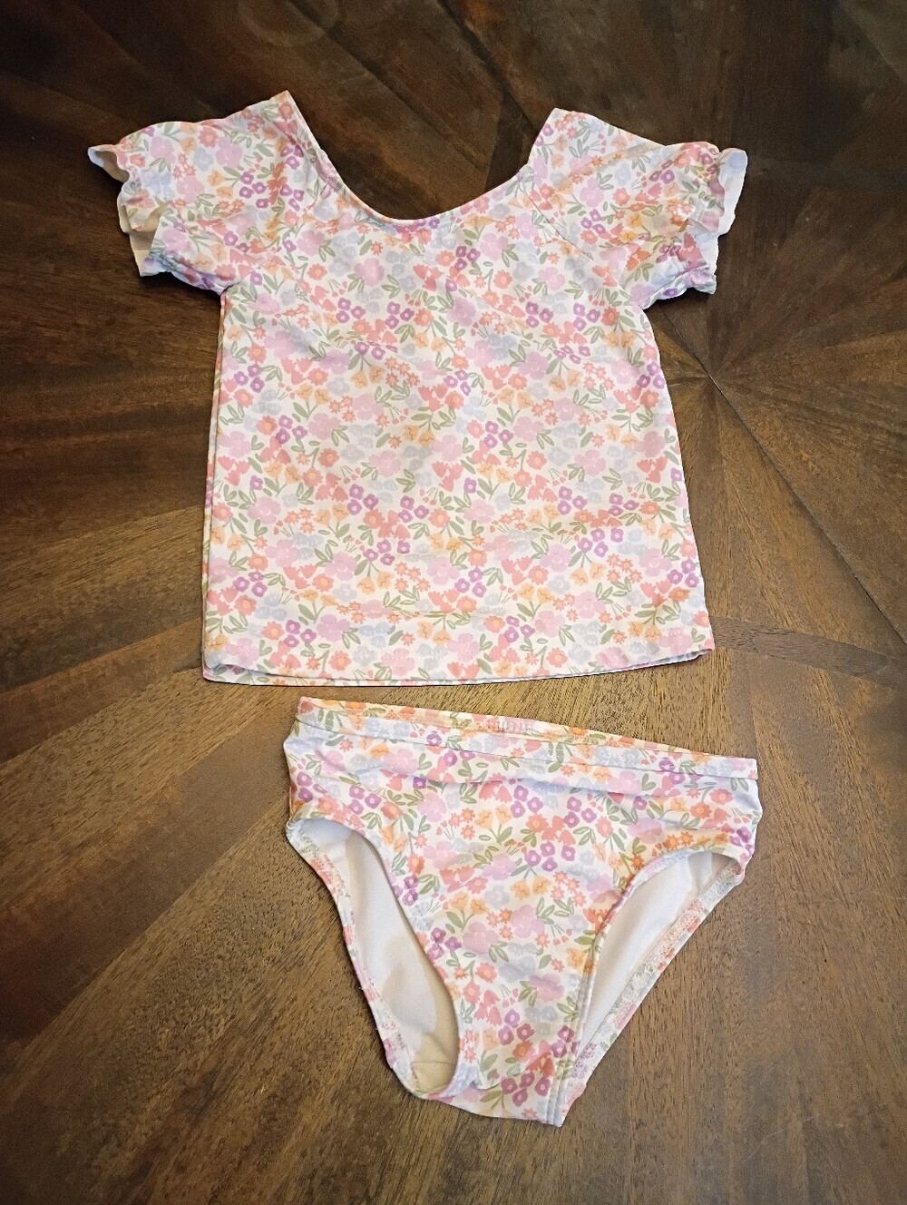 Carter’s Just One You 2T Floral Two Piece Swimsuit Tod Girls Pink Puff Sleeve
